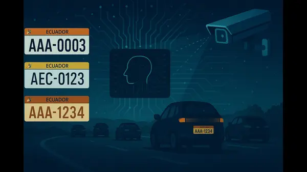 Lecturas de placas vehiculares ecuatorianas con Inteligencia Artificial.